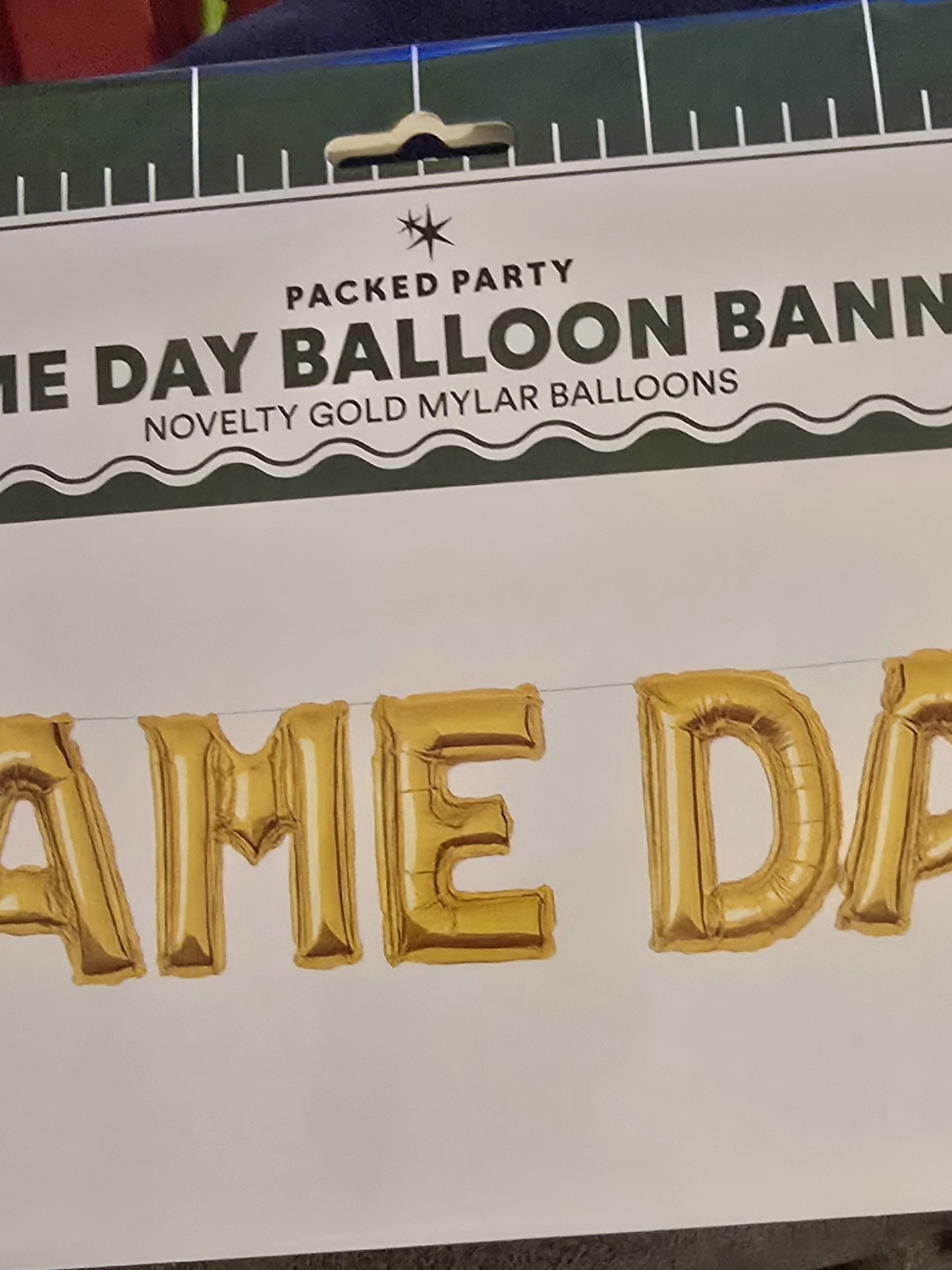 Packed Party Gold 'GAME DAY' Letter Mylar Balloon Banner